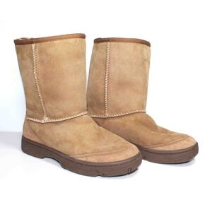 UGG Ultimate Short Ankle 5275 Chestnut Suede Shearling Lined Boots Women Size 6‎